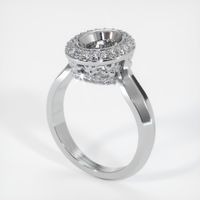 Pave Emerald Ring 1.24 Ct., 18K White Gold Combination Setting