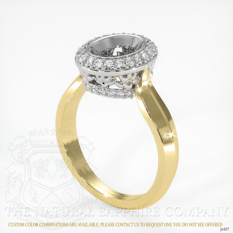 14K White & Yellow Antique Style Ring Setting