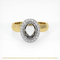 14K White & Yellow Antique Style Ring Setting Image