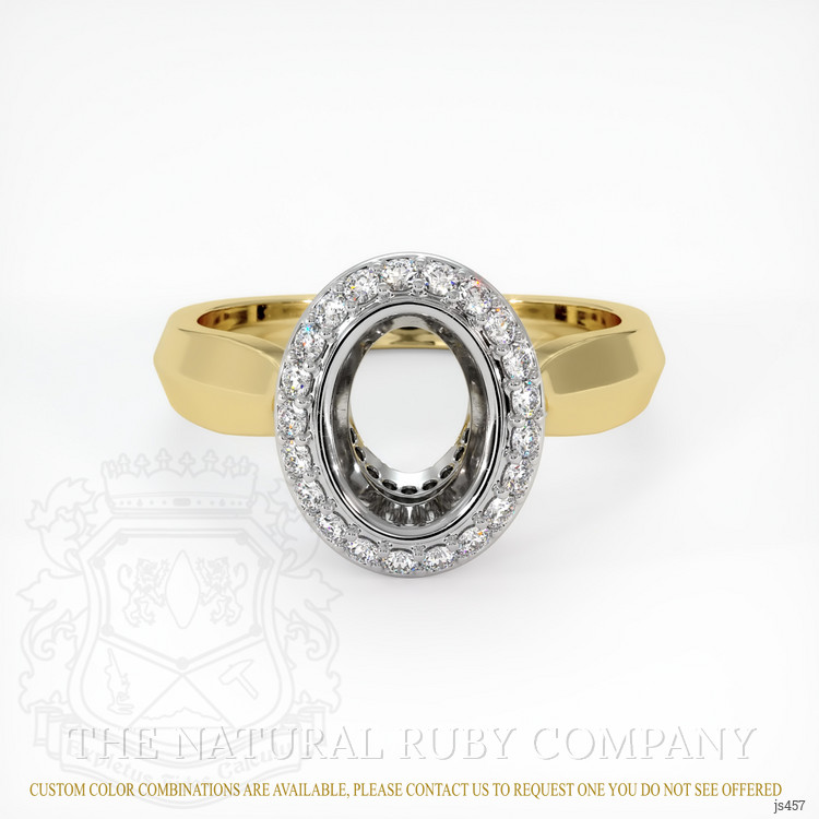 14K White & Yellow Antique Style Ring Setting