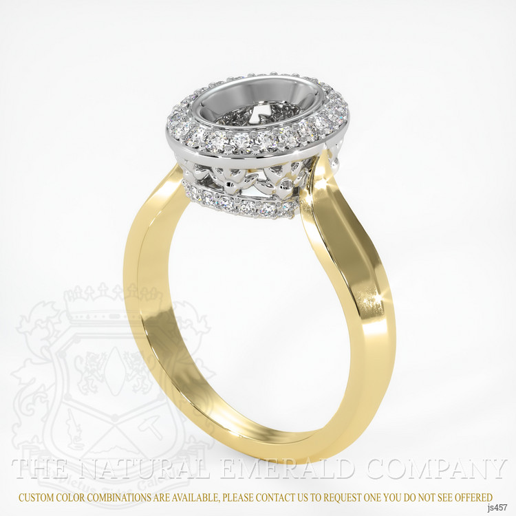 18K White & Yellow Antique Style Ring Setting