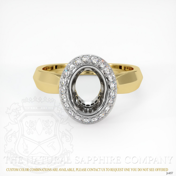 18K White & Yellow Antique Style Ring Setting