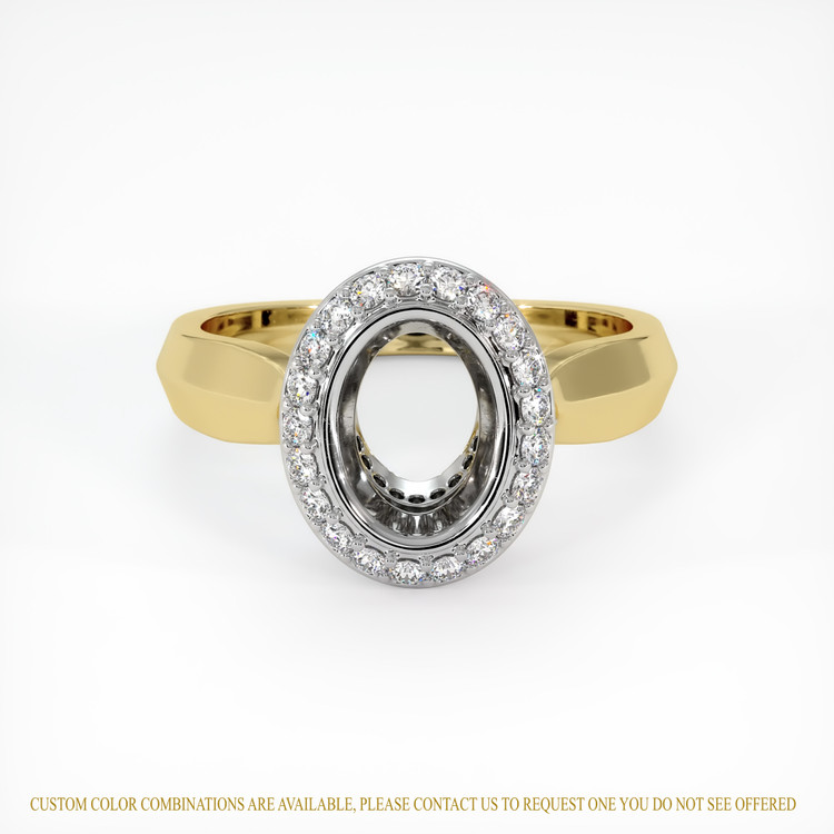 18K White & Yellow Antique Style Ring Setting