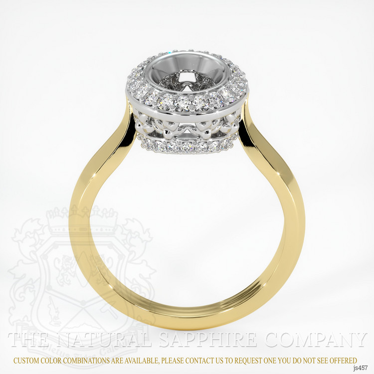 18K White & Yellow Antique Style Ring Setting