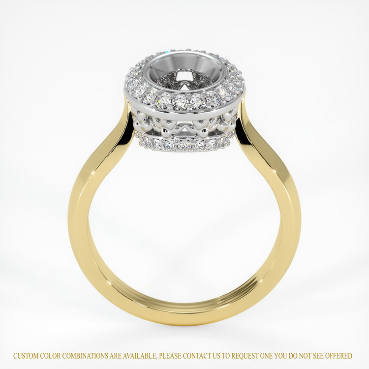 18K White & Yellow Antique Style Ring Setting