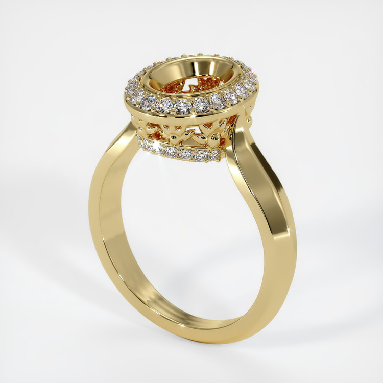 18K Yellow Gold Antique Style Ring Setting