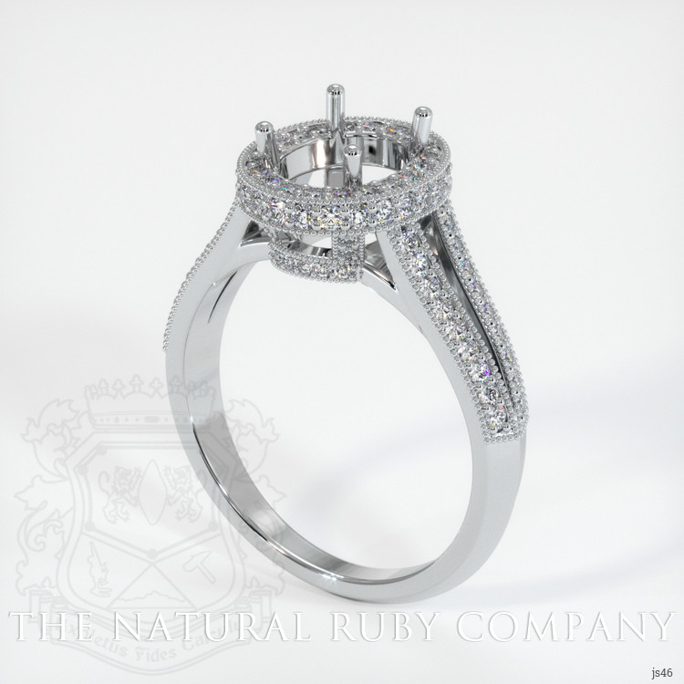 14K White Gold Antique Style Ring Setting
