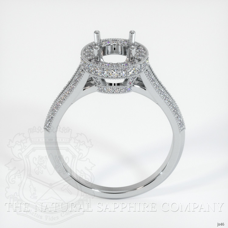 14K White Gold Antique Style Ring Setting