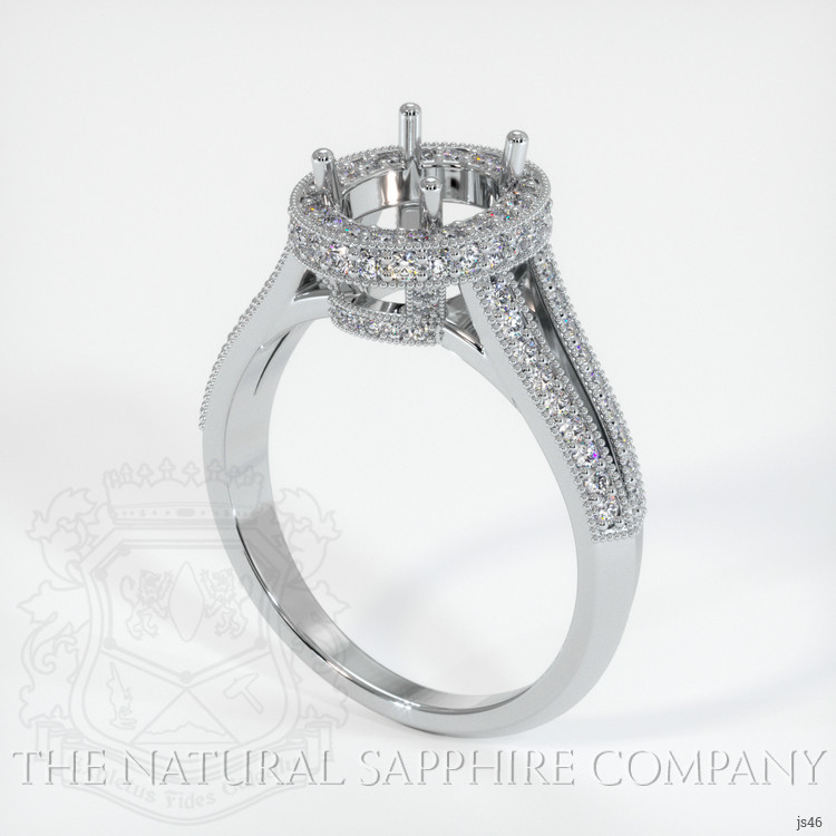 18K White Gold Antique Style Ring Setting