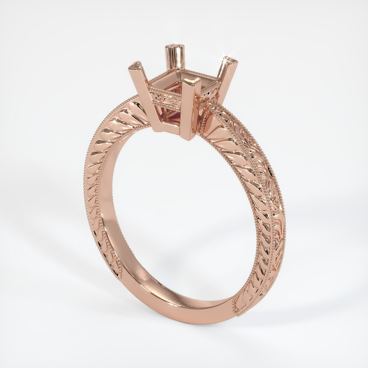 14K Rose Gold Antique Style Ring Setting