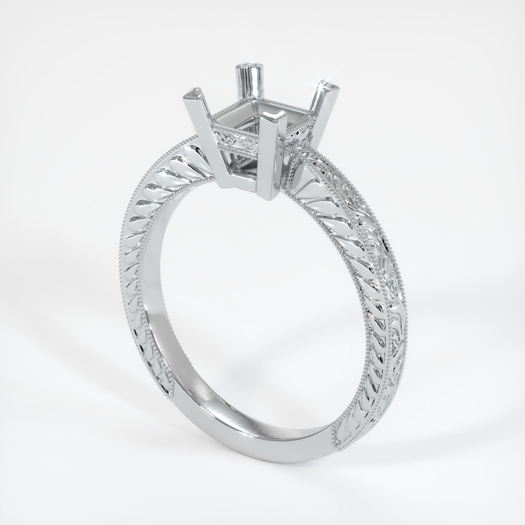 14K White Gold Antique Style Ring Setting