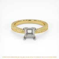 14K White & Yellow Antique Style Ring Setting Image