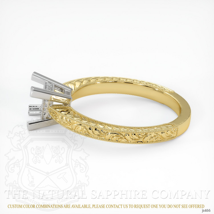 14K White & Yellow Antique Style Ring Setting