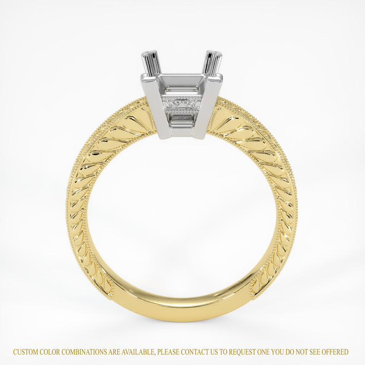 14K White & Yellow Antique Style Ring Setting