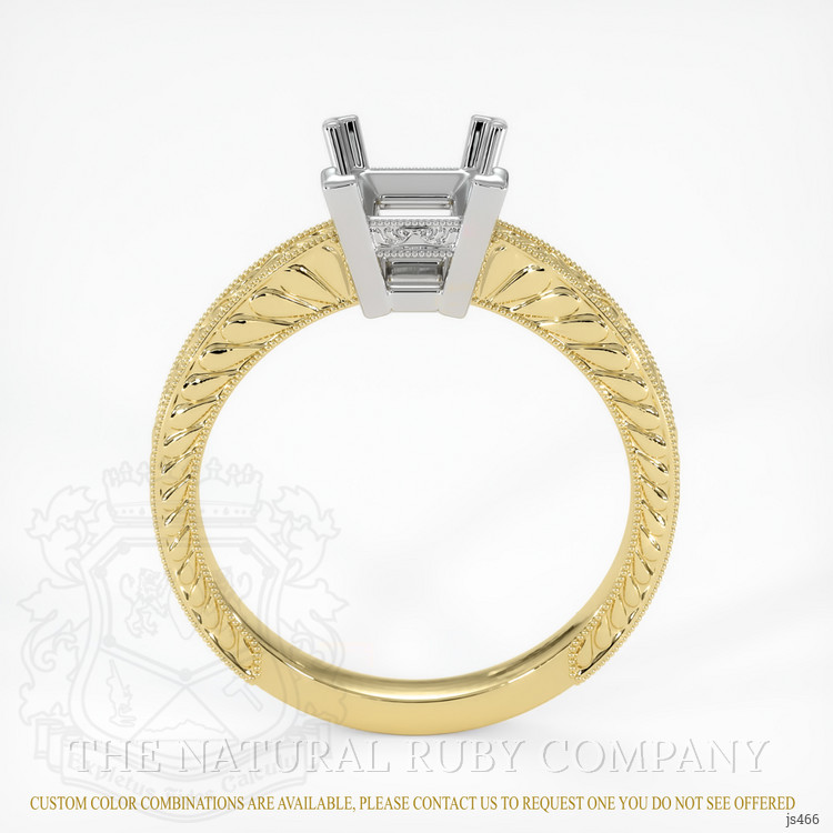 14K White & Yellow Antique Style Ring Setting