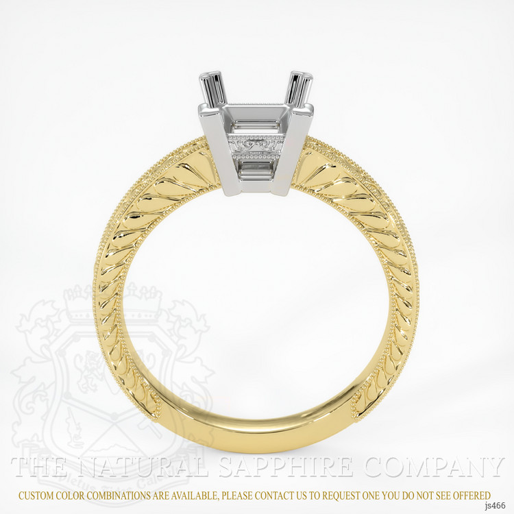 18K White & Yellow Antique Style Ring Setting