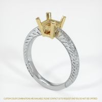 14K Yellow & White Antique Style Ring Setting Video