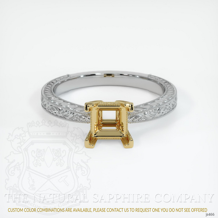 14K Yellow & White Antique Style Ring Setting