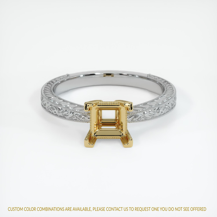 14K Yellow & White Antique Style Ring Setting