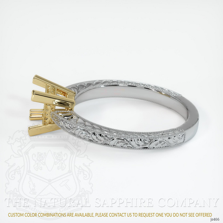 14K Yellow & White Antique Style Ring Setting