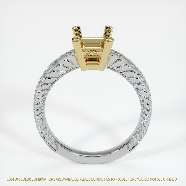 14K Yellow & White Antique Style Ring Setting