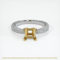 18K Yellow & White Antique Style Ring Setting Image