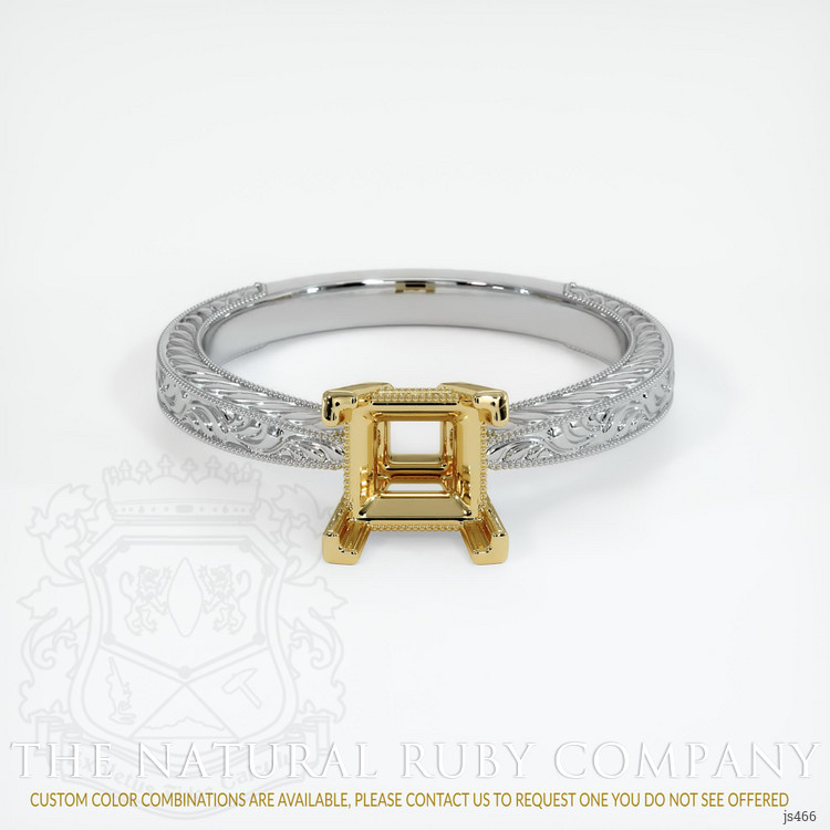 18K Yellow & White Antique Style Ring Setting