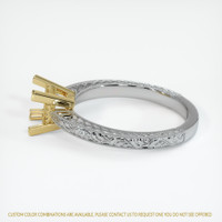 18K Yellow & White Antique Style Ring Setting Image