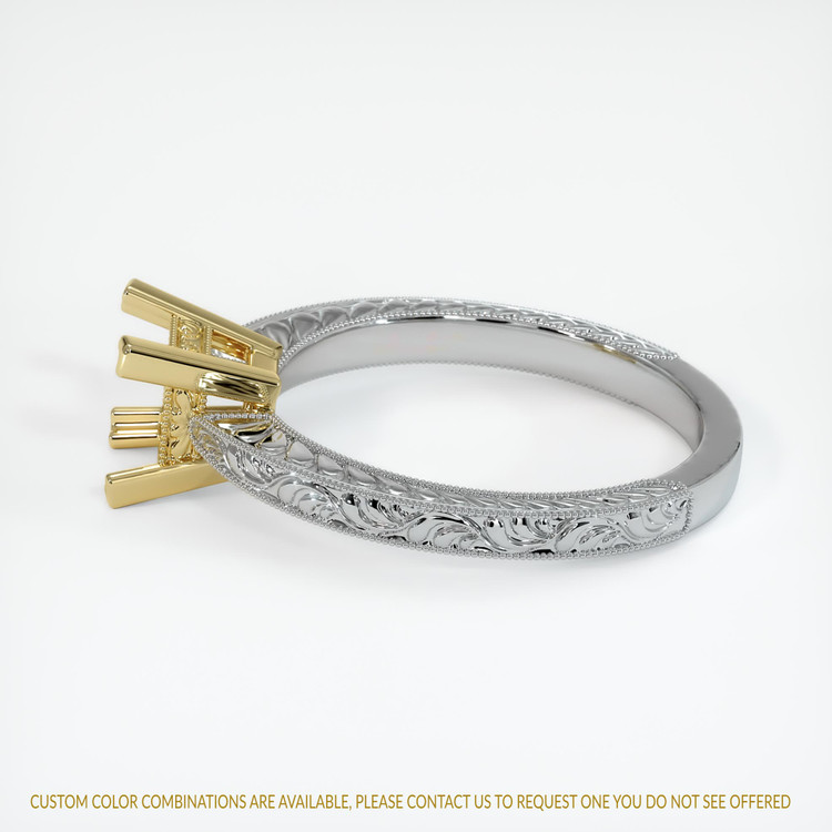 18K Yellow & White Antique Style Ring Setting