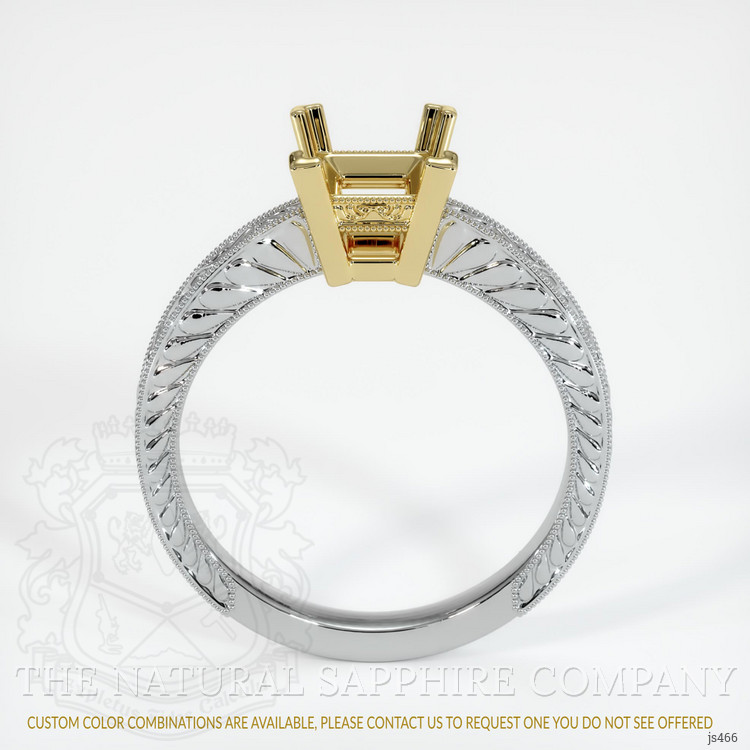 18K Yellow & White Antique Style Ring Setting