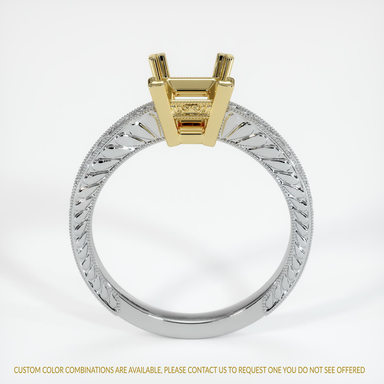 18K Yellow & White Antique Style Ring Setting