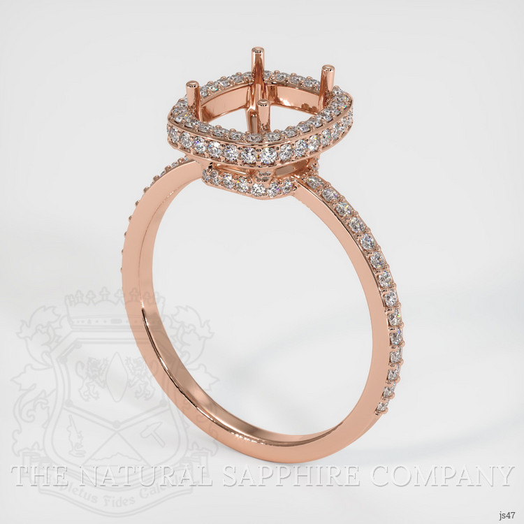 14K Rose Gold Pave Ring Setting