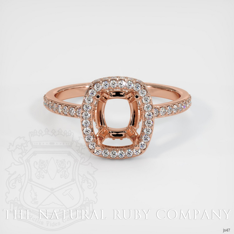 14K Rose Gold Pave Ring Setting
