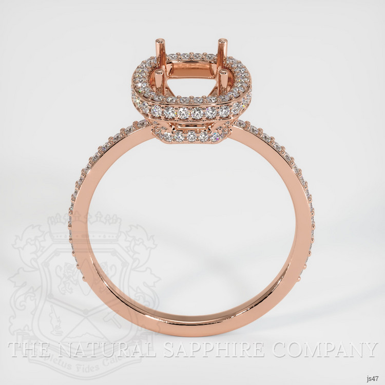 14K Rose Gold Pave Ring Setting