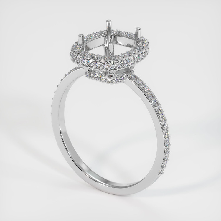 18K White Gold Pave Ring Setting