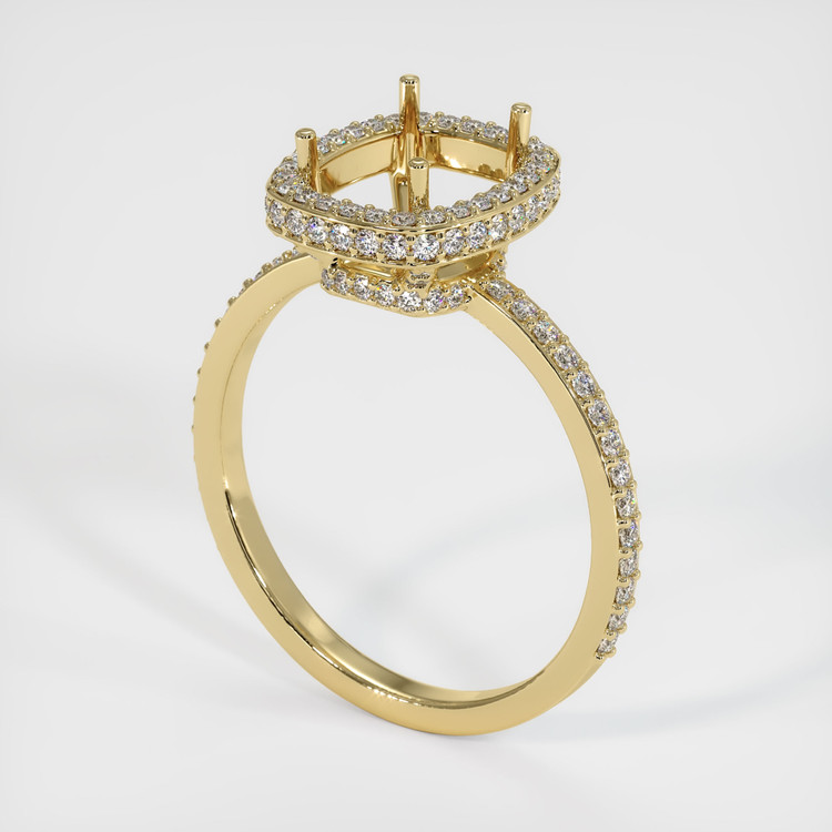 14K Yellow Gold Pave Ring Setting