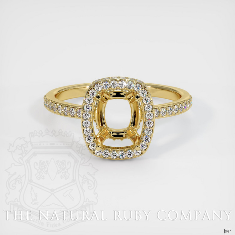18K Yellow Gold Pave Ring Setting