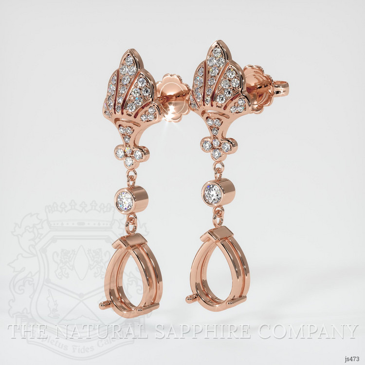 14K Rose Gold Antique Style Earring Setting
