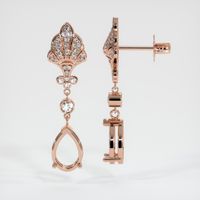 14K Rose Gold Antique Style Earring Setting Image