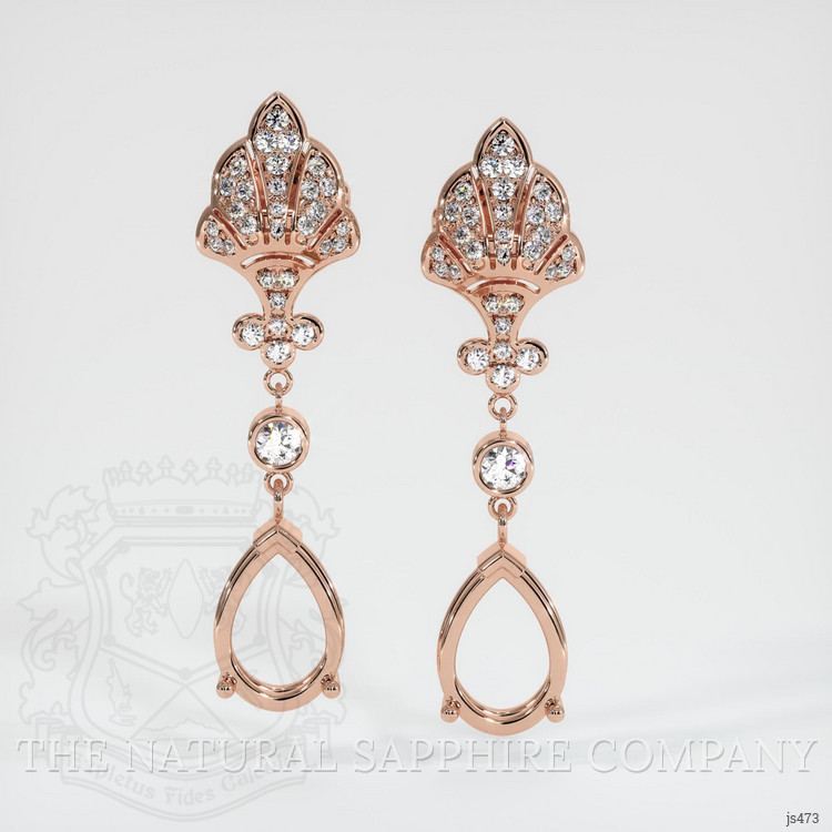 14K Rose Gold Antique Style Earring Setting