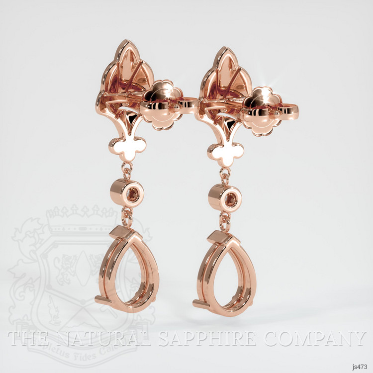 14K Rose Gold Antique Style Earring Setting