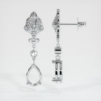 18K White Gold Antique Style Earring Setting Image