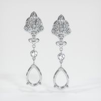 18K White Gold Antique Style Earring Setting Image