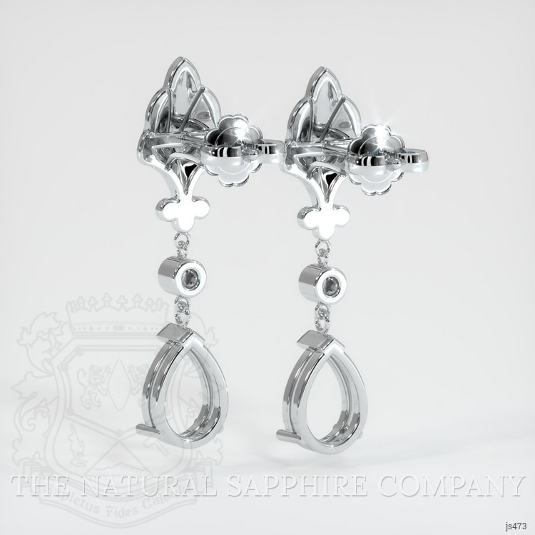 18K White Gold Antique Style Earring Setting
