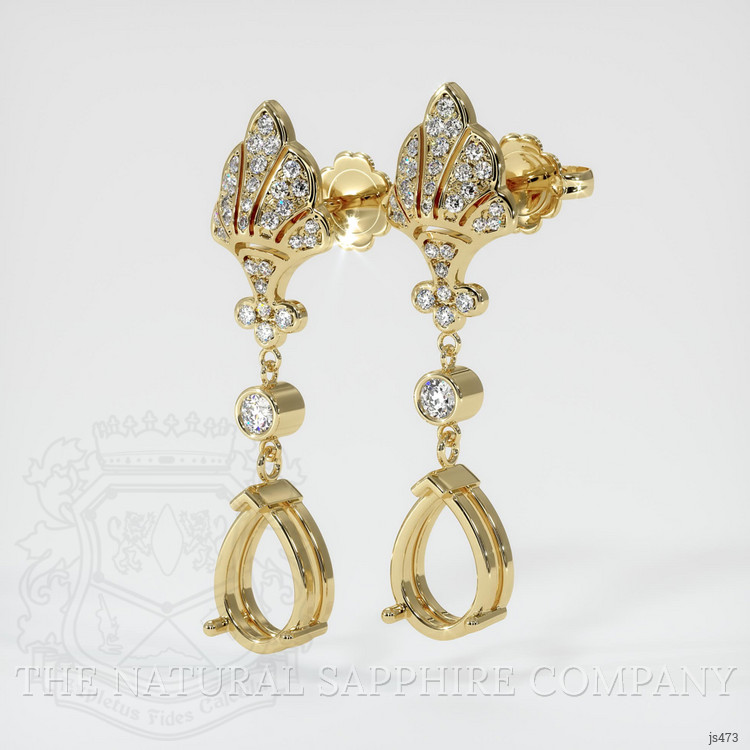 14K Yellow Gold Antique Style Earring Setting