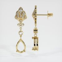 14K Yellow Gold Antique Style Earring Setting Image