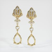 14K Yellow Gold Antique Style Earring Setting Image