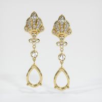 18K Yellow Gold Antique Style Earring Setting Image