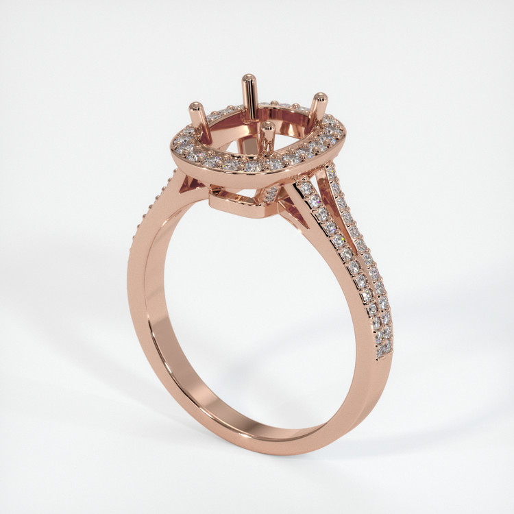 14K Rose Gold Pave Ring Setting