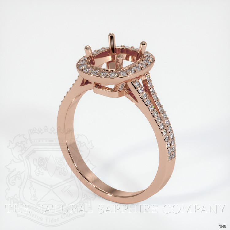14K Rose Gold Pave Ring Setting